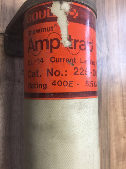 GOULD SHAWMUT AMP-TRAP 225-007-952 CL-14 CURRENT LIMITING FUSE 400E 5.5KV MAX