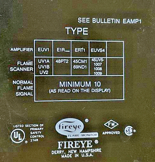FIREYE EUV1 FLAME AMPLIFIER MODULE -EAMP1