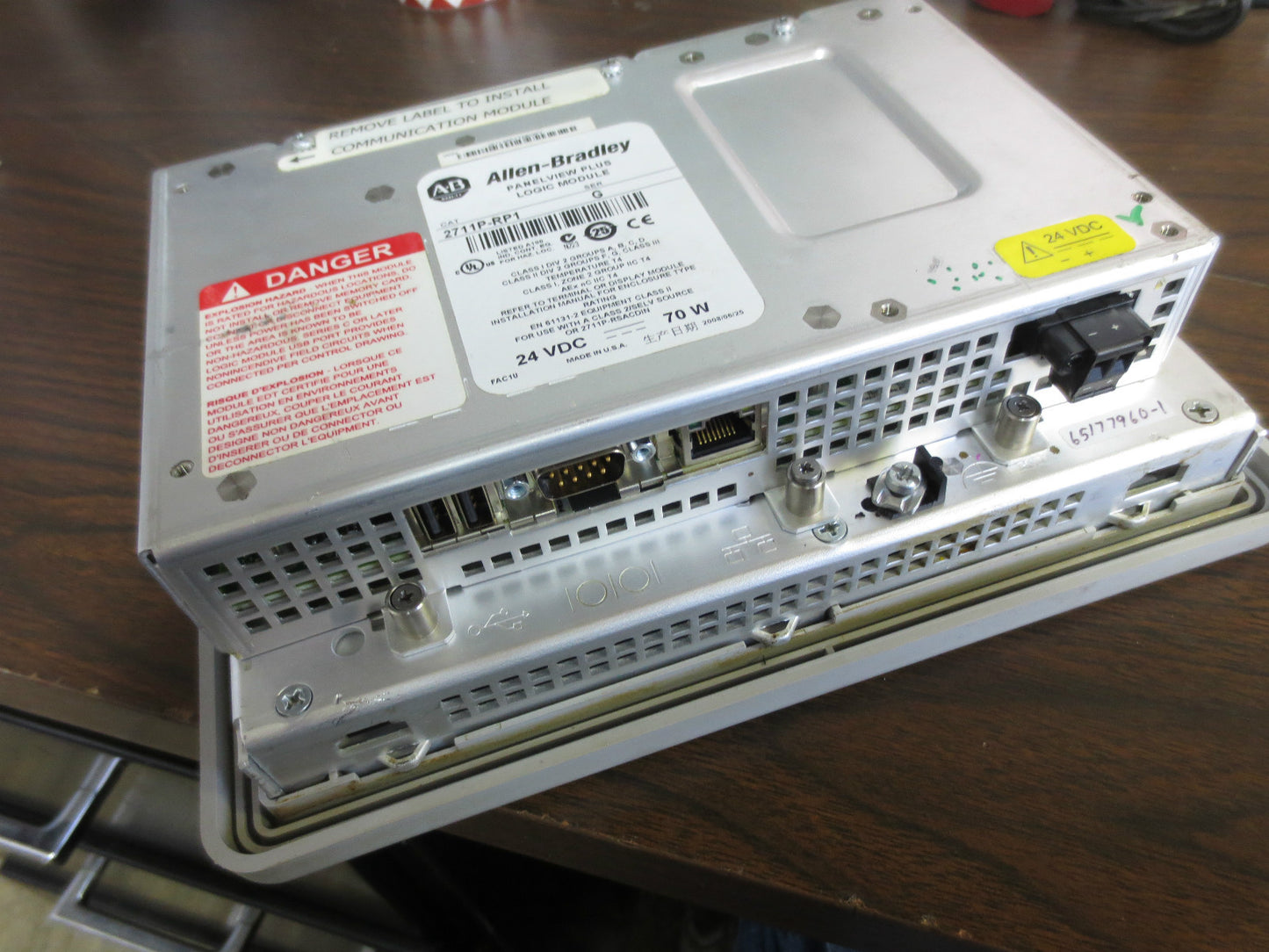 ALLEN-BRADLEY 2711P-RDT7C Ser. C PANELVIEW PLUS w/ 2711P-RP1 Ser. G LOGIC MODULE