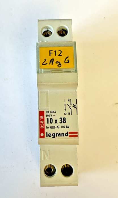 LEGRAND 05818 FUSE HOLDER 10 x 38 100KA 500VAC  ***LOTOF3***
