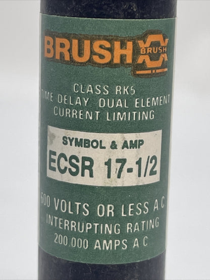 BRUSH/RELIANCE ECSR17-1/2 TIME DELAY CLASS RK5 FUSE 600VAC 17-1/2A (LOT OF 10)