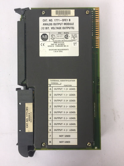 ALLEN BRADLEY 1771-OFE1 ANALOG OUTPUT MODULE (12 BIT VOLTAGE OUTPUTS) SERIES B