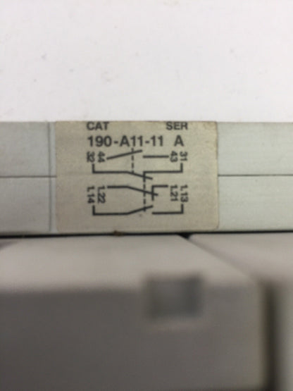 ALLEN BRADLEY MOTOR STARTER 190-P100 SER A 190-MN SER A 190-A40 SER B COIL 120V