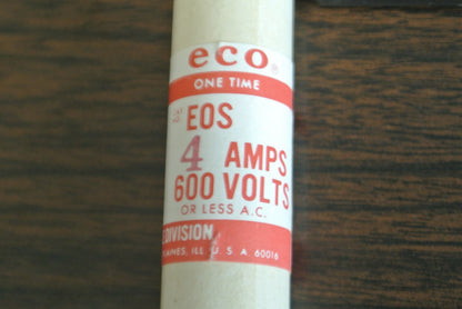 BOX of 10 / ECONOMY / ECO EOS-4 ONE-TIME FUSE / 4A / 600V / NEW SURPLUS