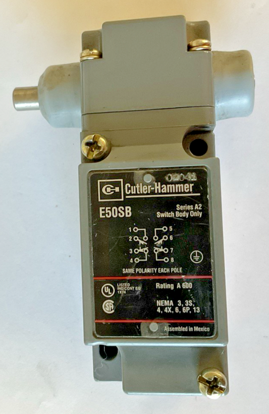 CUTLER HAMMER E50SB SWITCH BODY SER A1 E50RB RECEPTACLE SER A2 W/E50DH1 HEAD