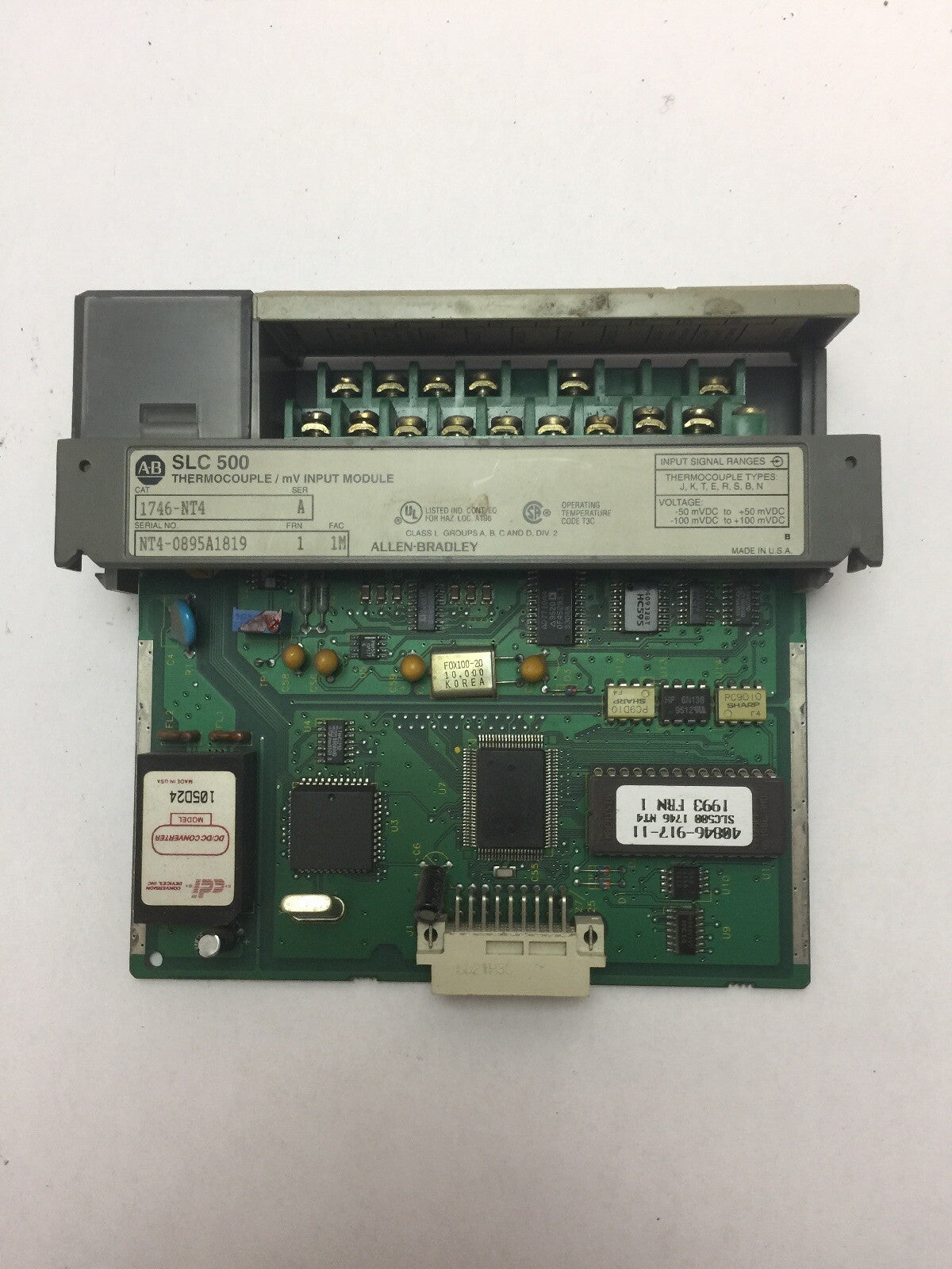 ALLEN BRADLEY 1746-NT THERMOCOUPLE / mV INPUT MODULE SER A FRN 1 FAC 1M