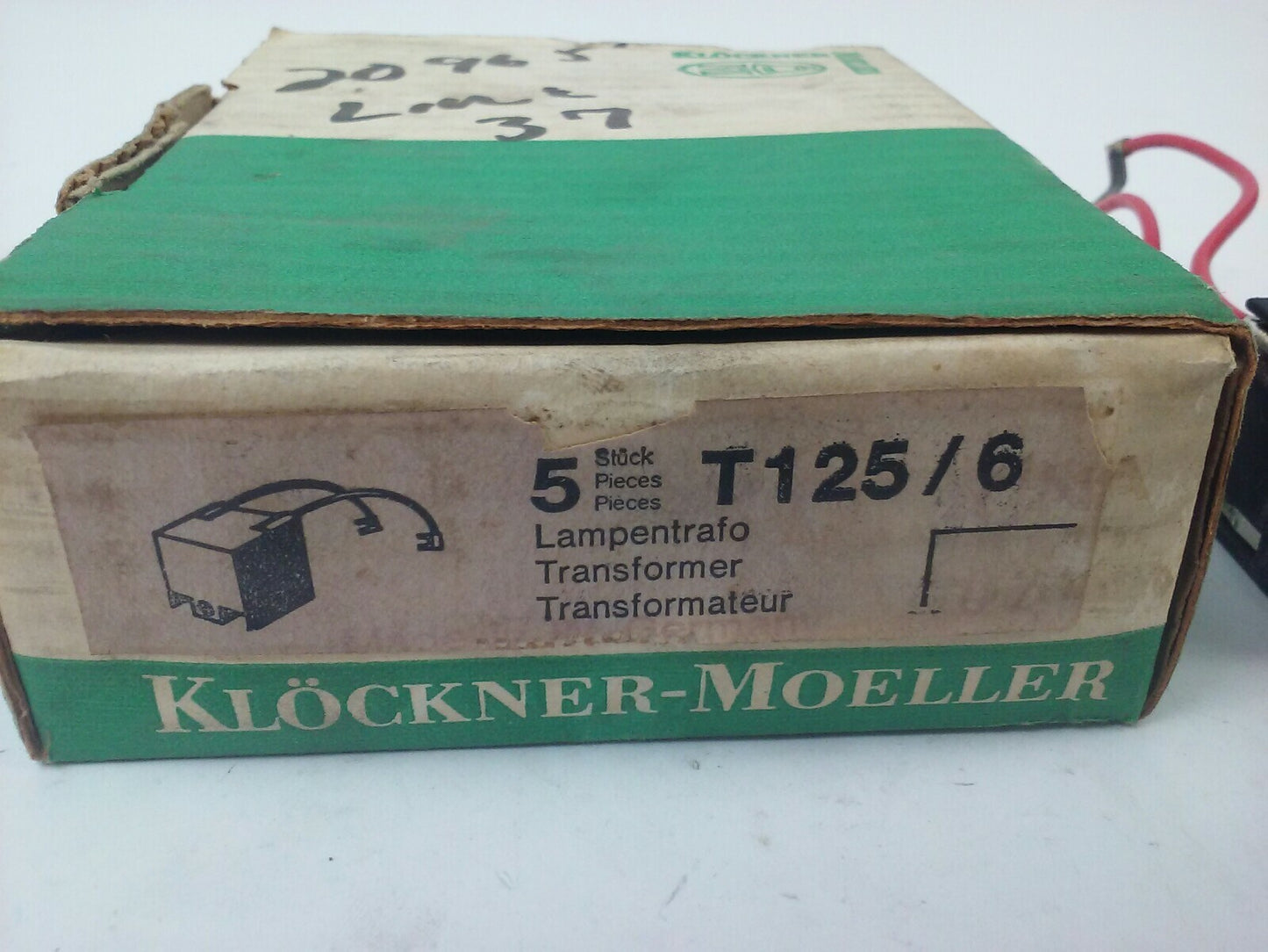 KLOCKNER MOELLER T125/6-CNA TRANSFORMER T125/6 125V 50/60HZ (NO BOX)