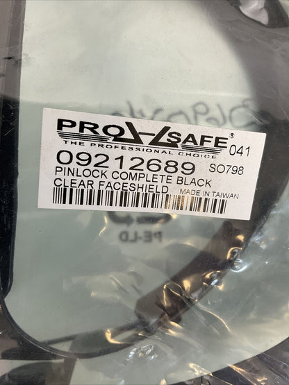 PRO SAFE 09212689 PINLOCK COMPLETE BLACK CLEAR FACESHIELD