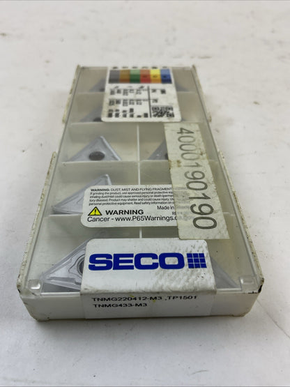 SECO TNMG220412-M3 TP1501 TNMG433-M3 CARBIDE INSERT (BOX OF 10)