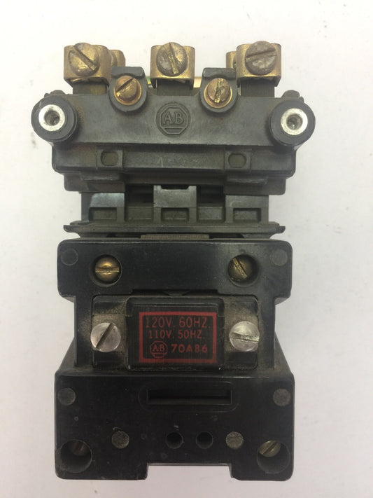 ALLEN BRADLEY 702L-AOD93 CONTACTOR 600VAC 20AMP SERIES K 70A86 COIL 120V 60HZ