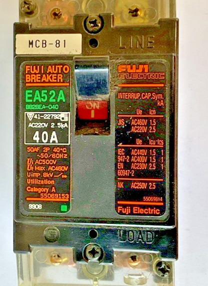 FUJI ELECTRIC EA52A CIRCUIT BREAKER 40A 220VAC 2.5KA BB2BEA-040