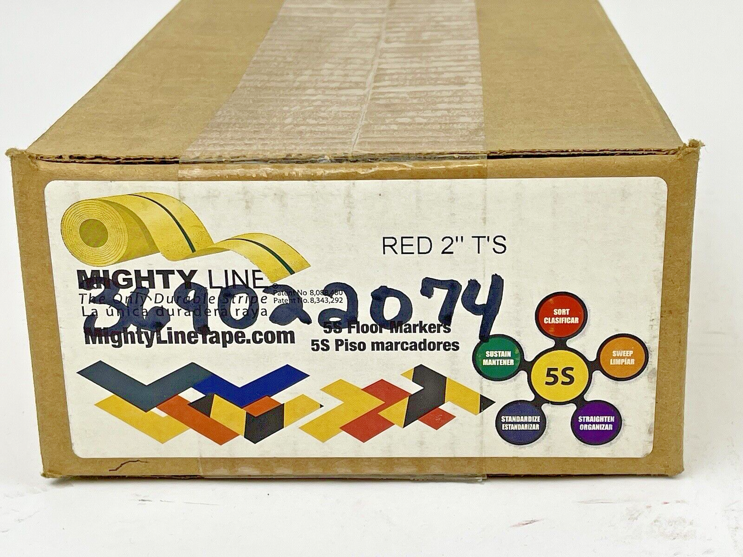 MIGHTY LINE TAPE - RED T - BOX of 100 - INDUSTRIAL TAPE - T's - 6"X6"X2"