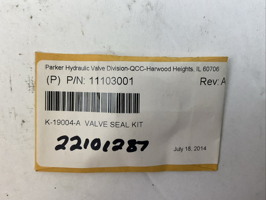 PARKER HYDRAULIC 11103001 K-19004-A VALVE SEAL KIT REV A