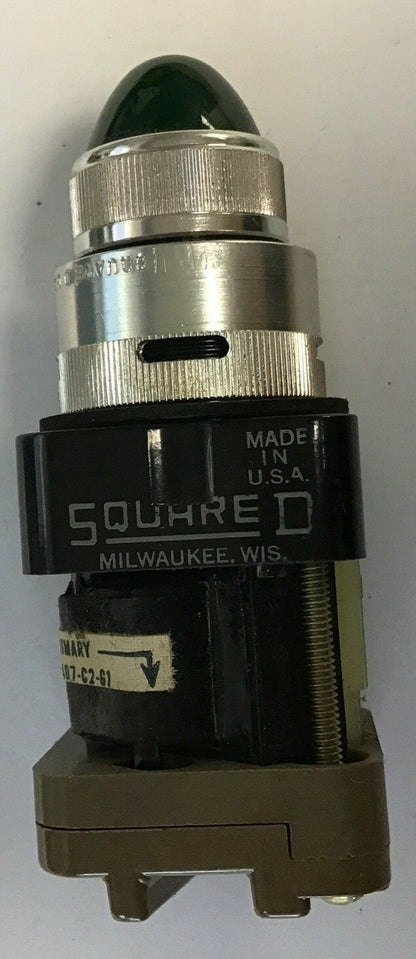 SQUARE D 9001 TP-21G2 120/110V 60/50CY GREEN PILOT LIGHT