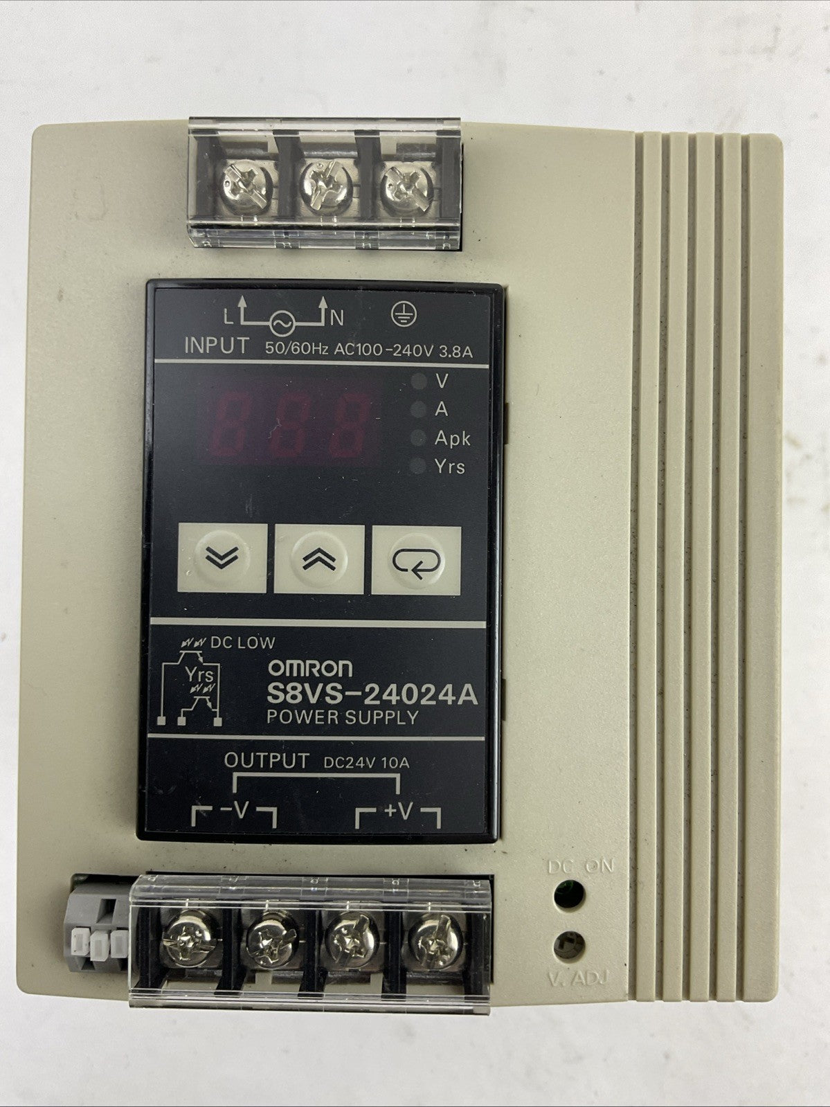 OMRON S8VS-24024A/ED2 POWER SUPPLY OUTPUT 24VDC 10A INPUT 100-240VAC 3.8A