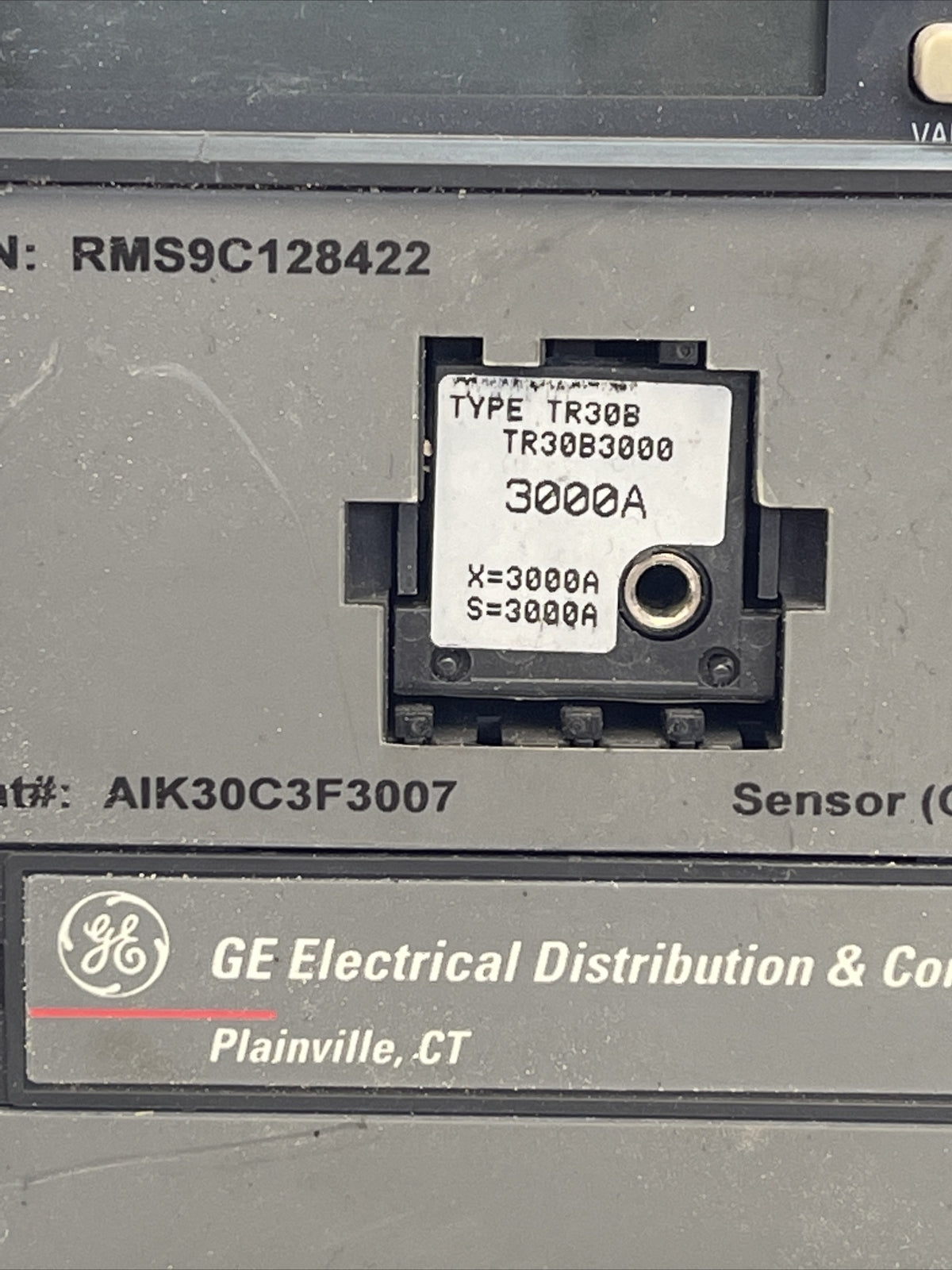 GE AIK30C3F3007 MICRO VERSA TRIP PLUS TRIP UNIT WITH TR30B3000 TRIP 3000A