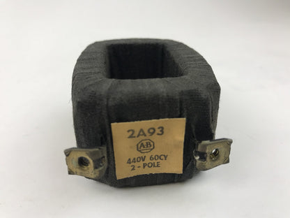 Allen Bradley 2A93 Coil 440 V 60 CY 2-Pole Used Missing Screws
