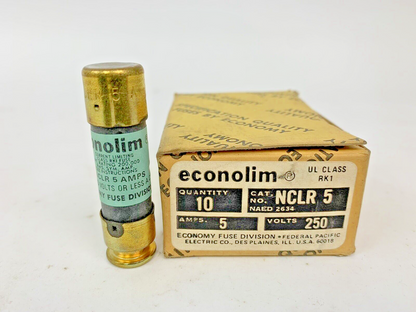 Economy Fuse - Econolim - NCLR 5 - 5A, 250V Fuse "Lot of 10"