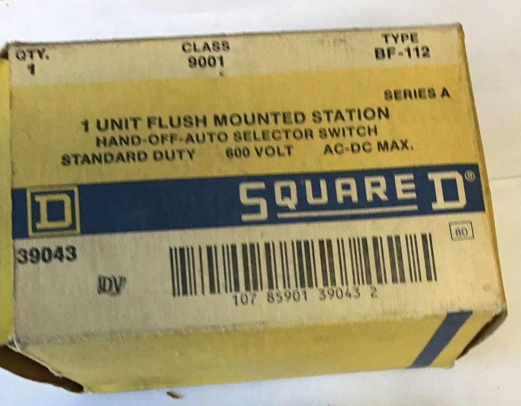 SQUARE D 9001 BF-112 FLUSH MOUNTED STATION 600V SER.A