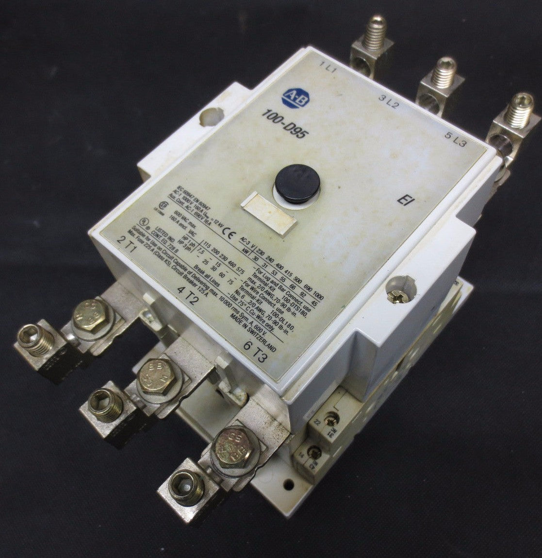 ALLEN-BRADLEY 100-D95 CONTACTOR - 3-POLE, 380-500V COIL - 600V MAX 160A ENCL