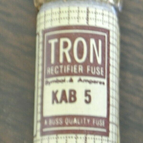 BOX of 10 / BUSSMANN / TRON KAB-5 RECTIFIER FUSES 5A / 250V NEW SURPLUS