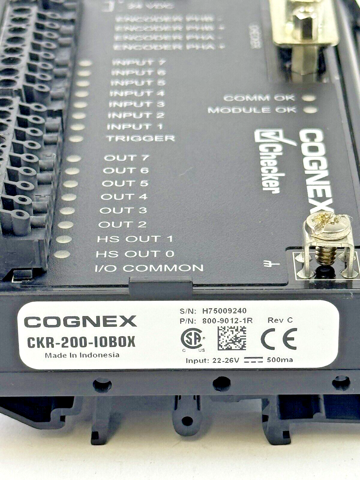 COGNEX - CKR-200-10B0X REV. C - CHECKER MODULE - 900-9012-1R - INPUT 22-26 V