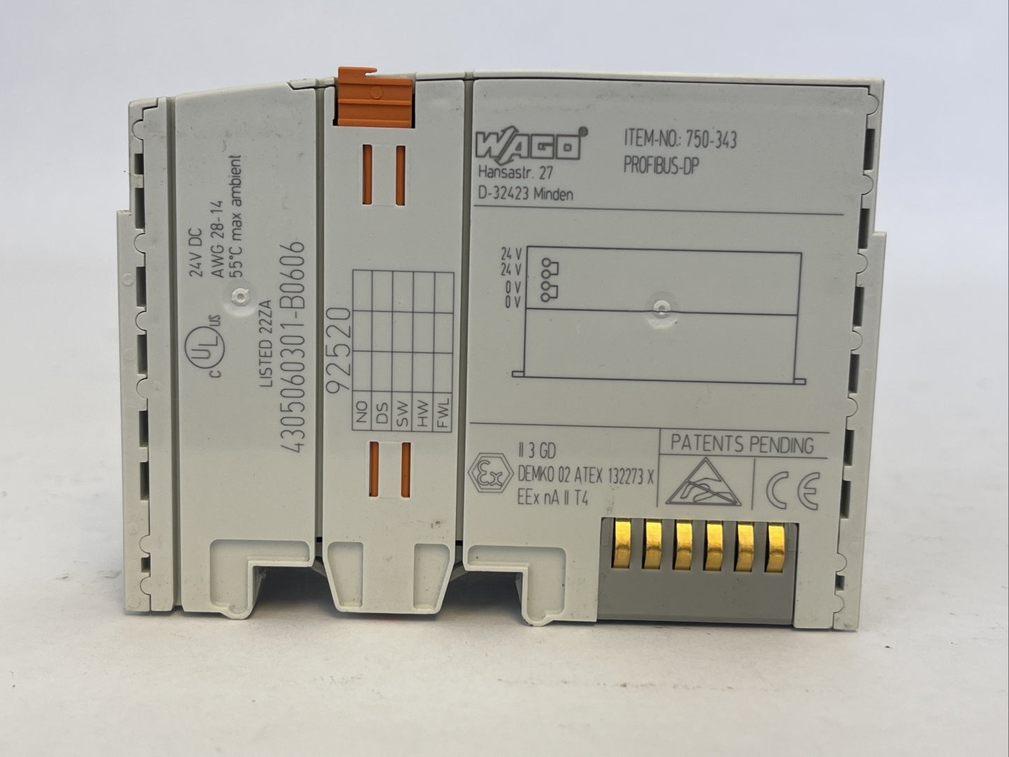 WAGO I/O SYSTEM 750-343 PROFIBUS-DP 24VDC