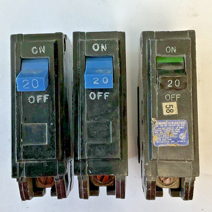 GE THQL1120 CIRCUIT BREAKER 20A TYPE THQL 120/240VAC ***LOTOF3***