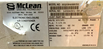 MCLEAN G520846G050 AC ENCLOSURE 9800BTU 460V 2870W 3.2A