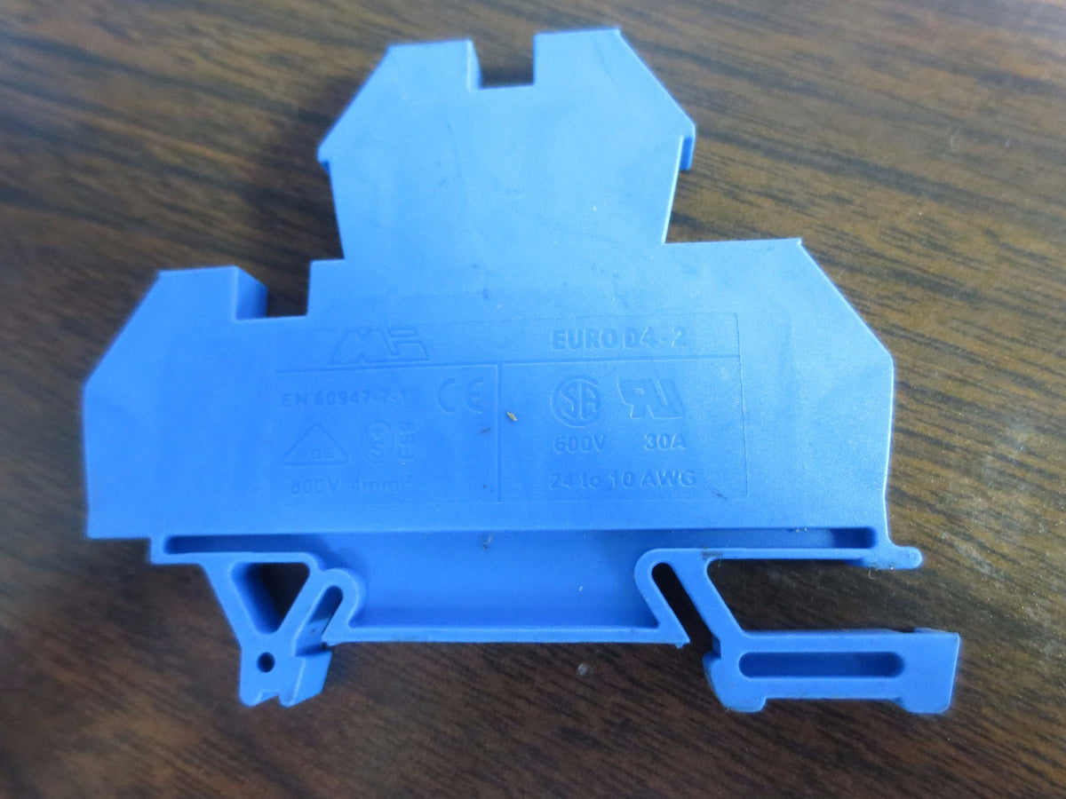 EURO D4-2 TERMINAL BLOCKS, BLUE - 600V, 30A - MORSETTITALIA - LOT of 20