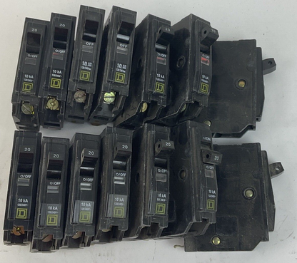 SQUARE D QOB120 CIRCUIT BREAKER 20A 10KA 120/240V ****LOTOF14*****