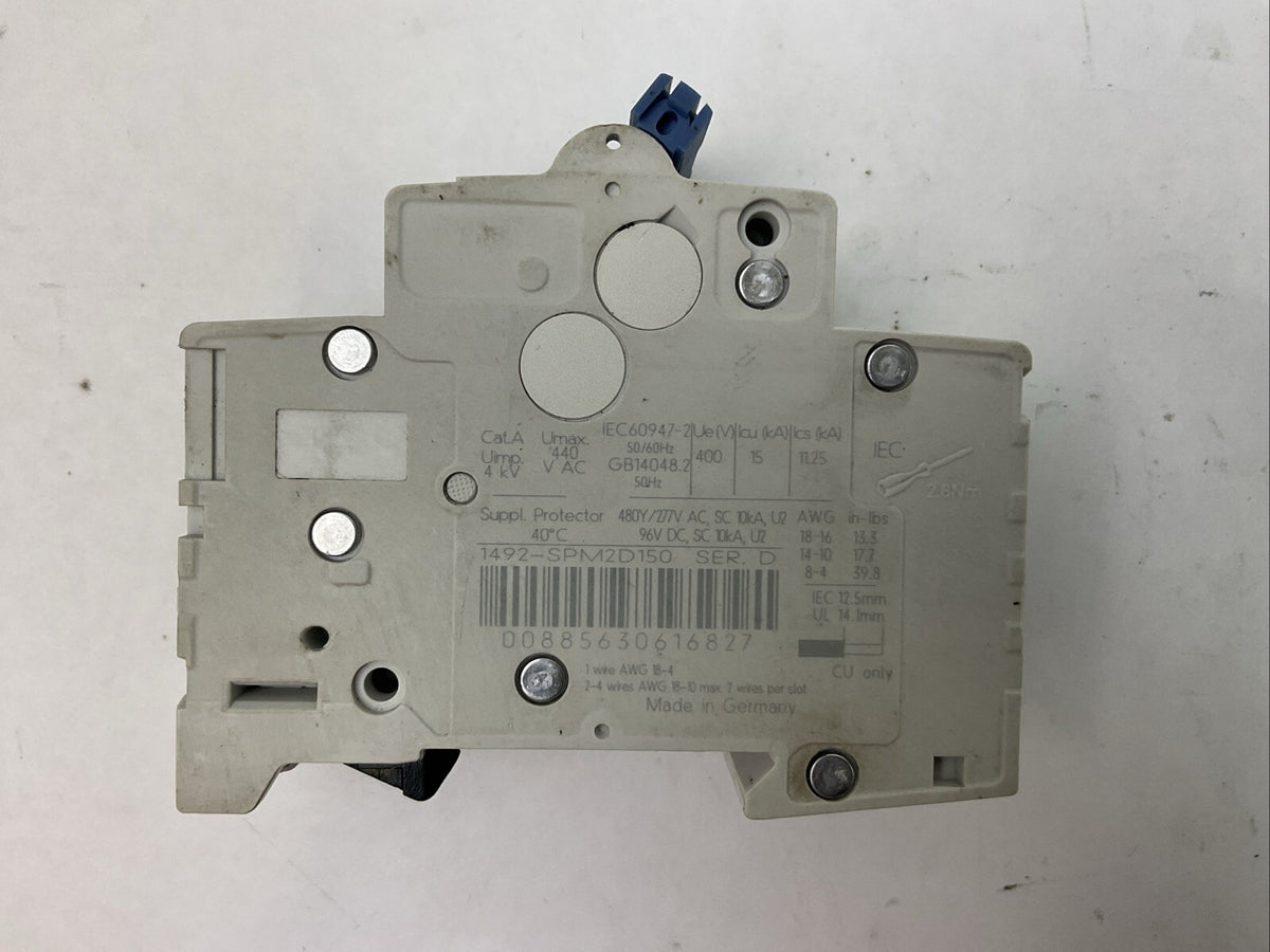 ALLEN BRADLEY 1492-SPM2D150 SER D CIRCUIT BREAKER 15AMP