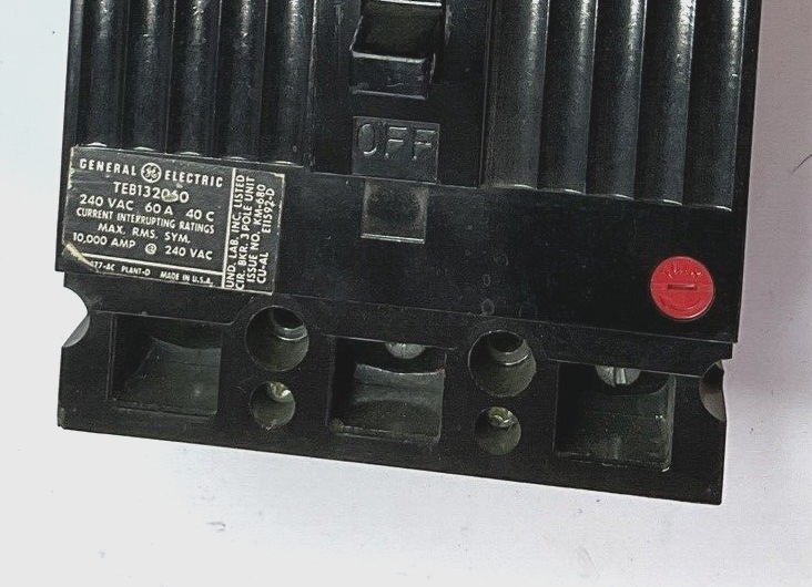GENERAL ELECTRIC TED132060 CIRCUIT BREAKER 60A 240VAC
