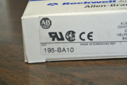 LOT of 2 / ALLEN-BRADLEY 195-BA10 AUXILIARY SWITCH / AUX. CONTACT / NEW SURPLUS