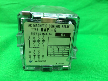 YASKAWA RAP-6 AC MAGNETIC CONTROL RELAY 6a 250V AC MAX. 8A