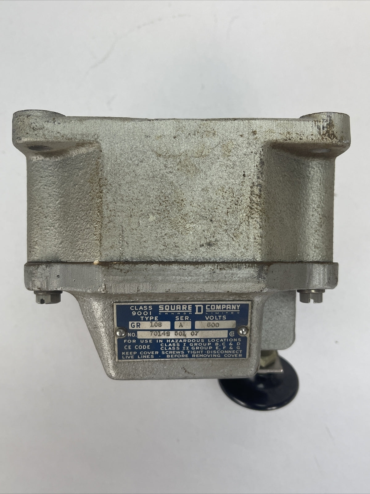 SQUARE D CLASS 9001 TYPE GR108 PUSHBUTTON START STATION SER A 600V