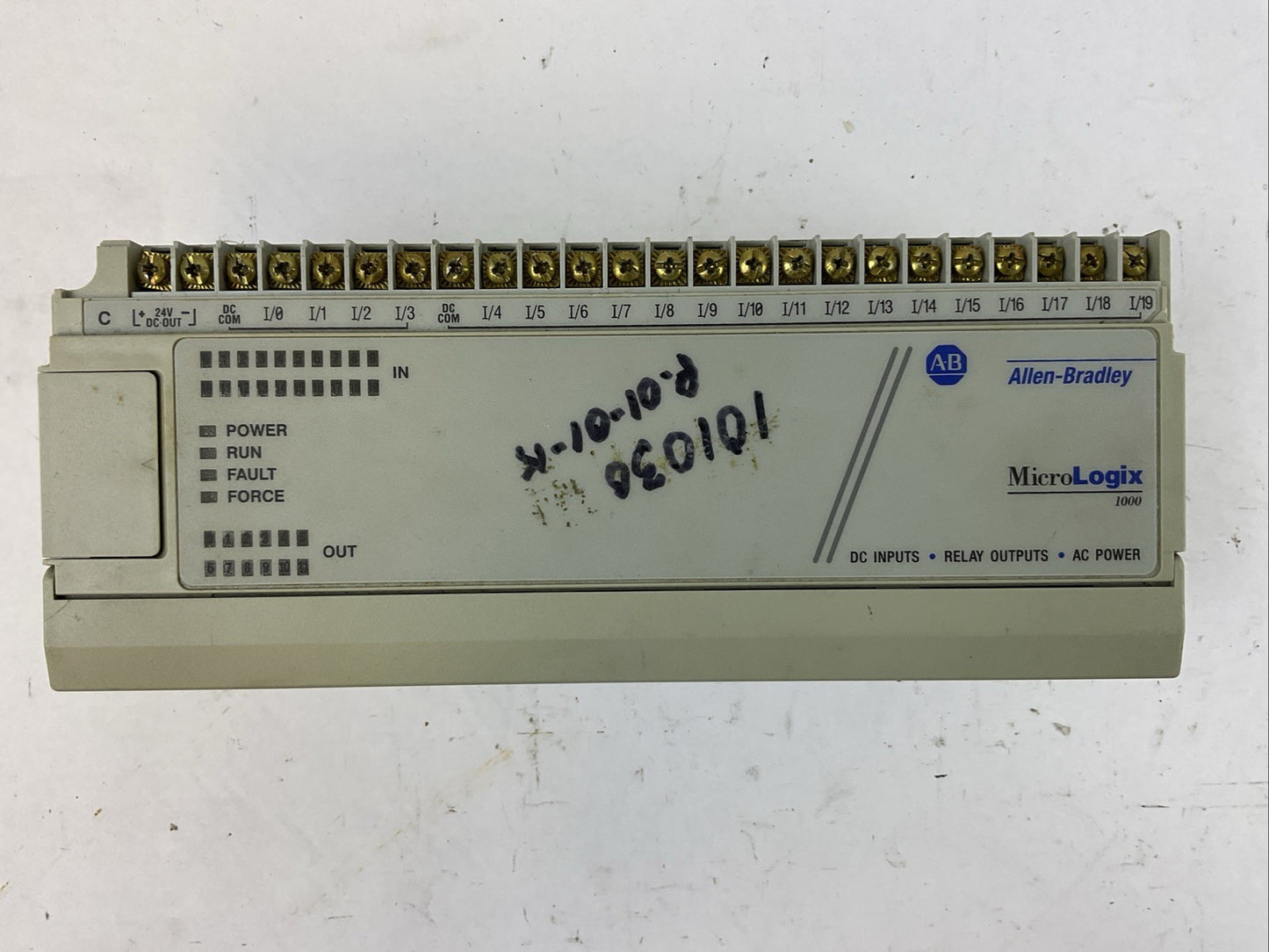 ALLEN BRADLEY MICROLOGIX 1000 CONTROLLER 1761-L32BWA SERIES D FRN 1.0