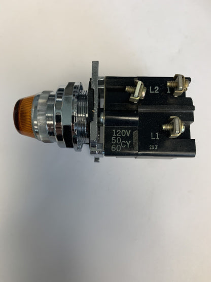 Cutler-Hammer Pres Test Light Amber Lens Trans.-1 Hole MTG. 10250T37A