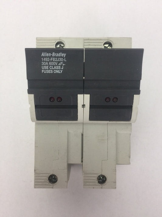 ALLEN BRADLEY 1492-FB2J30-L DUAL FUSE HOLDER 30A 600V USE CLASS J FUSES ONLY