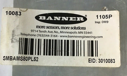 BANNER SMBAMS80PL52 BRACKET 10083 1105P ***LOTOF2***