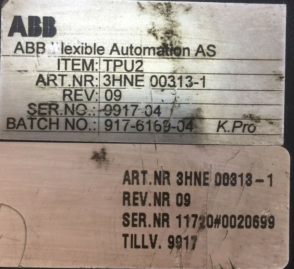 ABB TPU2 ART.NR 3HNE 00313-1 TEACH PENDANT REV 09