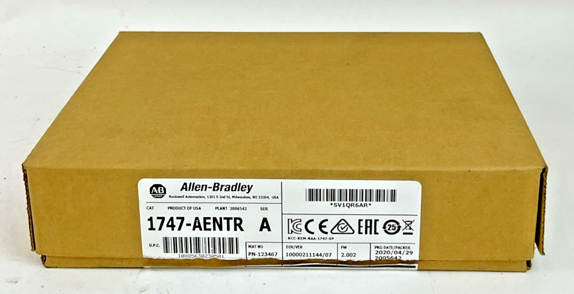 ALLEN BRADLEY 1747-AENTR ETHERNET/IP  COMMUNICATIONS MODULE VER.07 FW:2.002