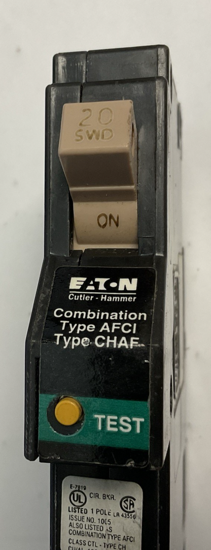 EATON CUTLER HAMMER CH120CAF 20A CIRCUIT BREAKER 120VAC 1P