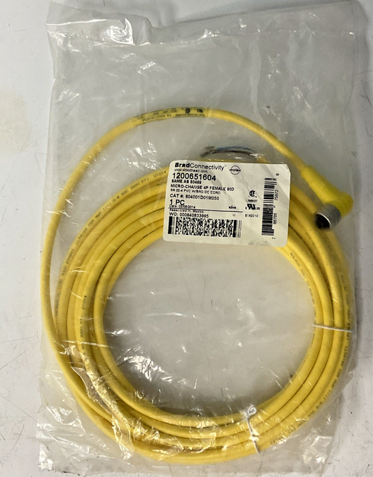 BRAD CONNECTIVITY 1200651604 MICRO-CHANGE 4P FEMALE CABLE 804001D01M050
