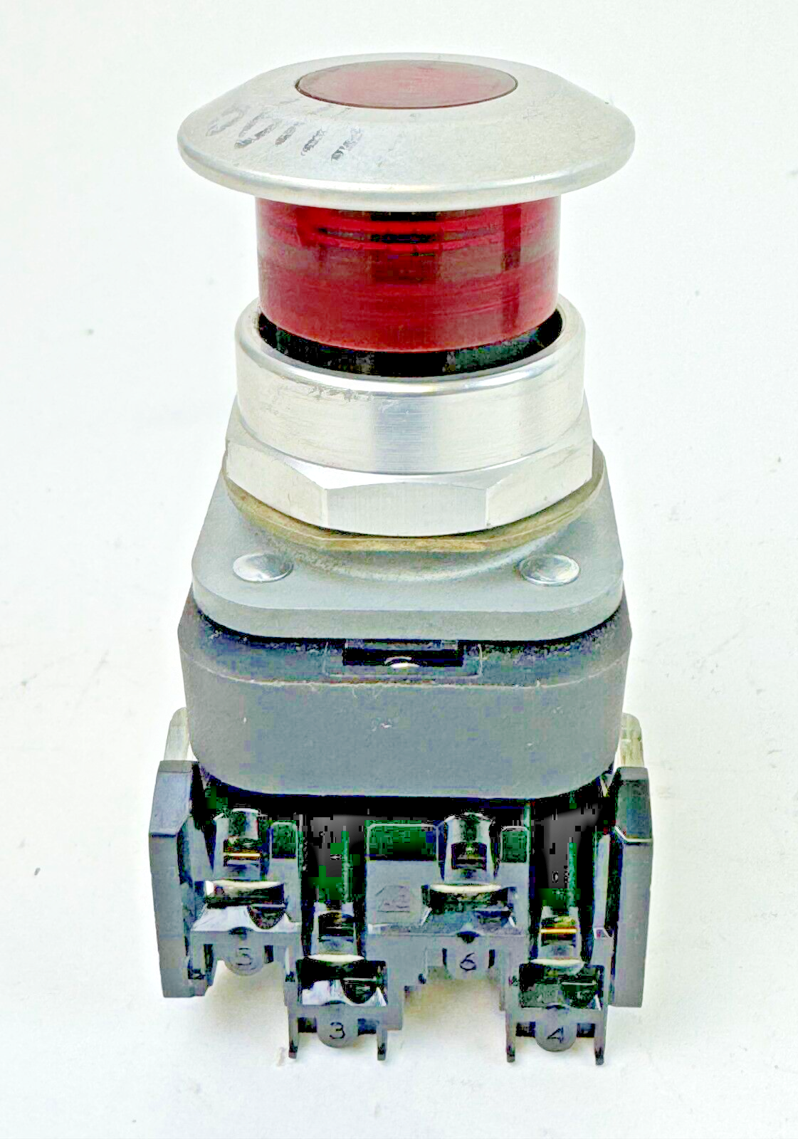 ALLEN-BRADLEY - 800TC-FXQH2RA1 SER. U - RED MUSHROOM PUSH/PULL BUTTON W/ BLOCK