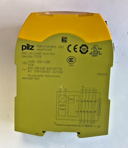 PILZ PNOZ S10 C 24 VDC 4N/0 1N/C SAFETY RELAY 24VDC