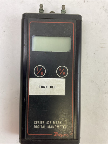 DWYER SERIES 475 MARK III DIGITAL MANOMETER ***BATTERY NOT INCLUDED***