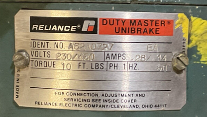 RELIANCE ELECTRIC P56H1474R-JA AC MOTOR 10286813-QLR GEAR MOTOR A52A0727