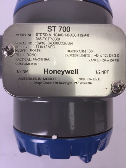 HONEYWELL STD730-A1HC4AS-1-B-AD0-11S-A-00A6-FX,TP-0000 STD700 DP TRANSMITTER