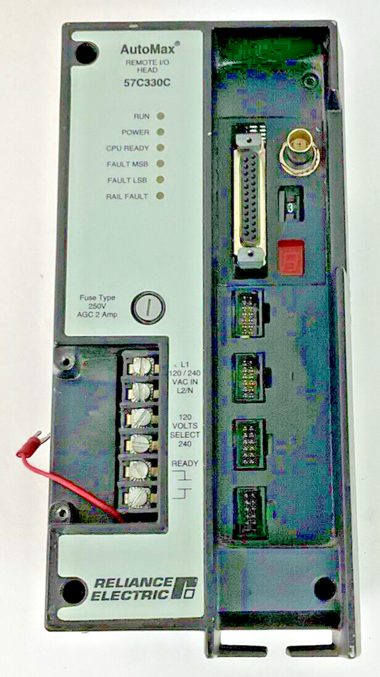 RELIANCE ELECTRIC 57C330C AUTOMAX REMOTE I/O HEAD 250V 120/240VAC 0.5/0.25A
